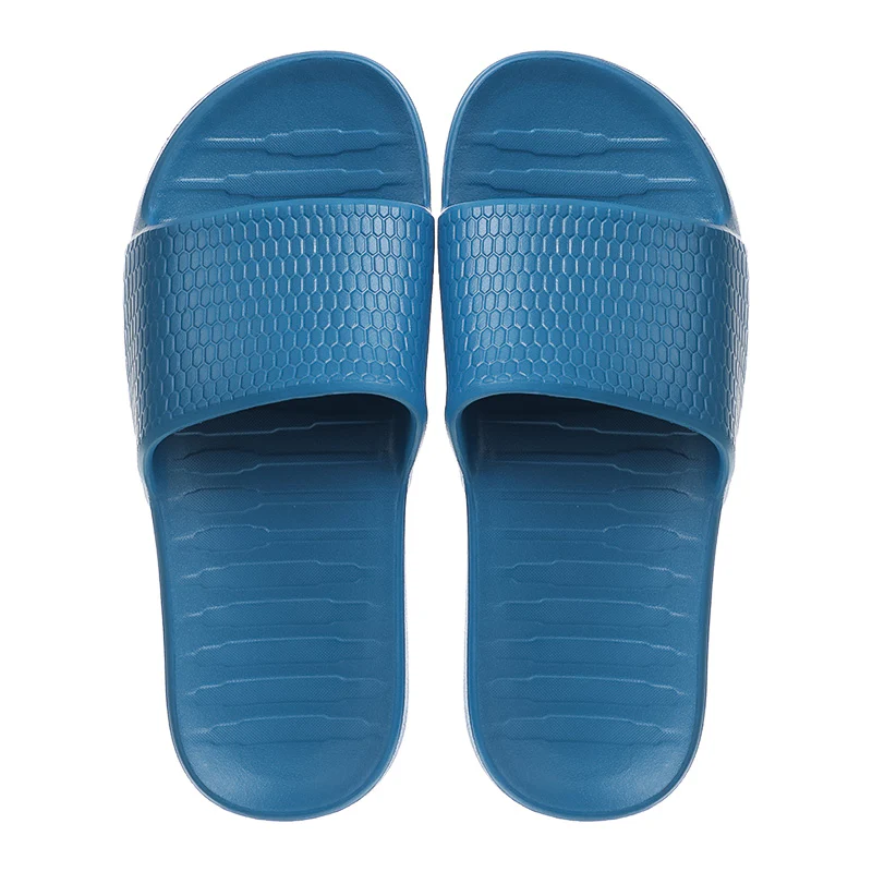Men's Honeycomb Pattern Soft Sole Bathroom Slippers(Blue,43-44)